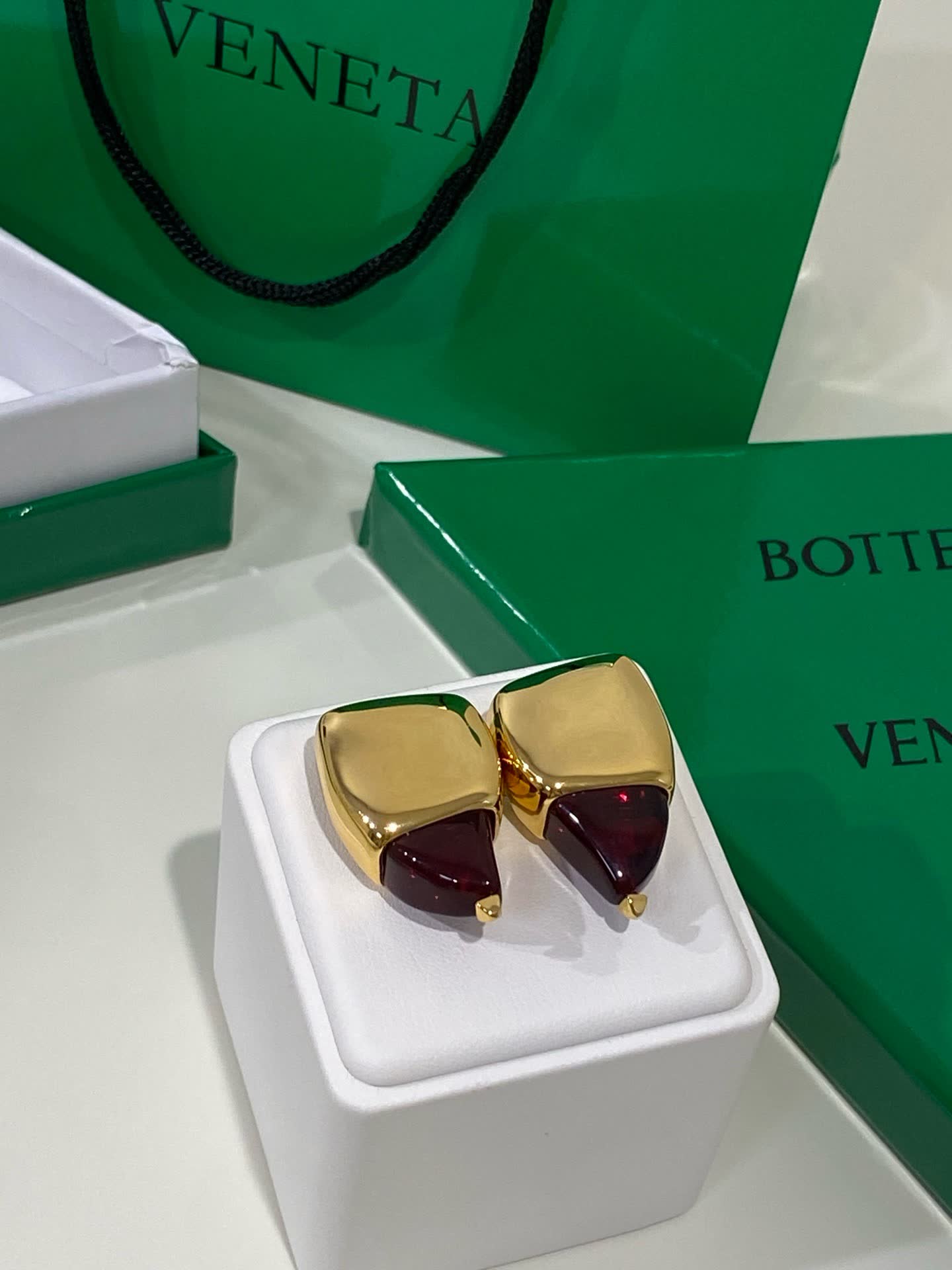 Bottega Veneta Gold Geometric Earrings